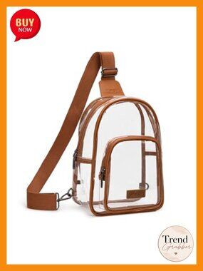 Stadium Approved Clear Crossbody Sling Bag with Adjustable Strap